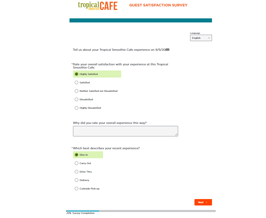 mytscvisit survey question